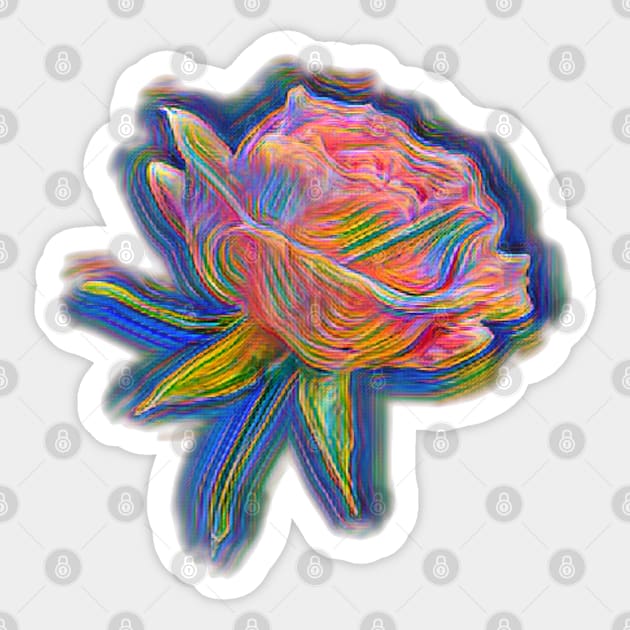 Beautiful Multicolor Rose Sticker by DesignMore21